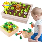 Игрушка детская деревянная Монтессори, набор игрушек в форме моркови, подходящий размер, обучающая игрушка Монтессори, деревянная игрушка для детей