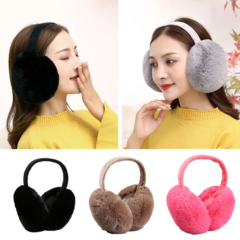

Warm Ladies Earmuffs Soft Plush Ear Warmer Autumn Winter Fur Skiing Ear Warmer Anti-Wind Warm Earmuffs Cute Ear-Muffs Ear Cover