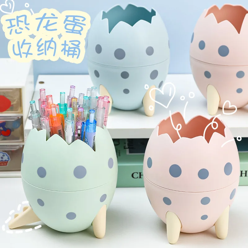 

Kawaii Dinosaur Egg Creative Desktop Storage School Accessories Desk Organizer Stationery Pen Holder Organizers Office Supplies