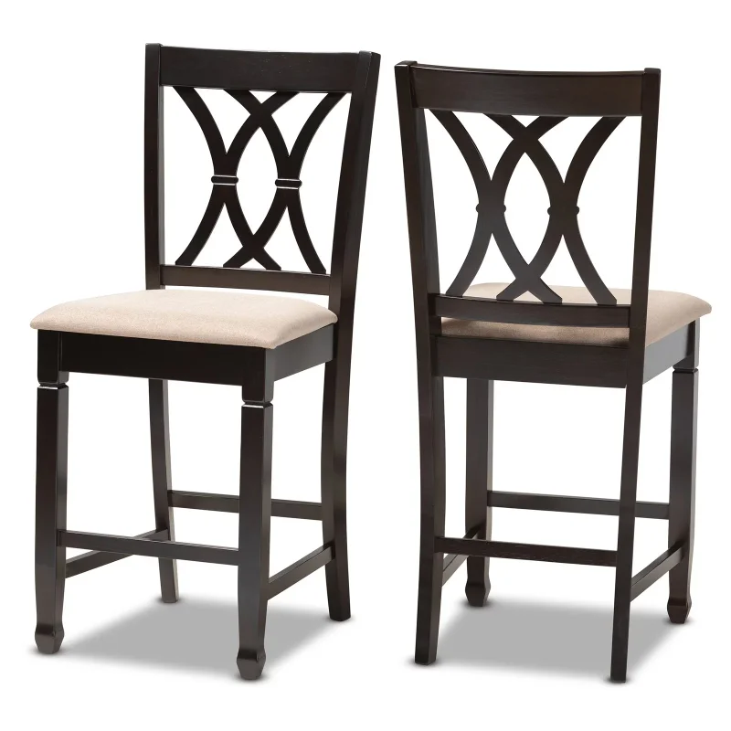 

Baxton Studio Reneau 25 in. Upholstered Counter Height Chair - Set of 2