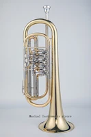 bb trumpet with rotary valves 4 front action gold brass bell
