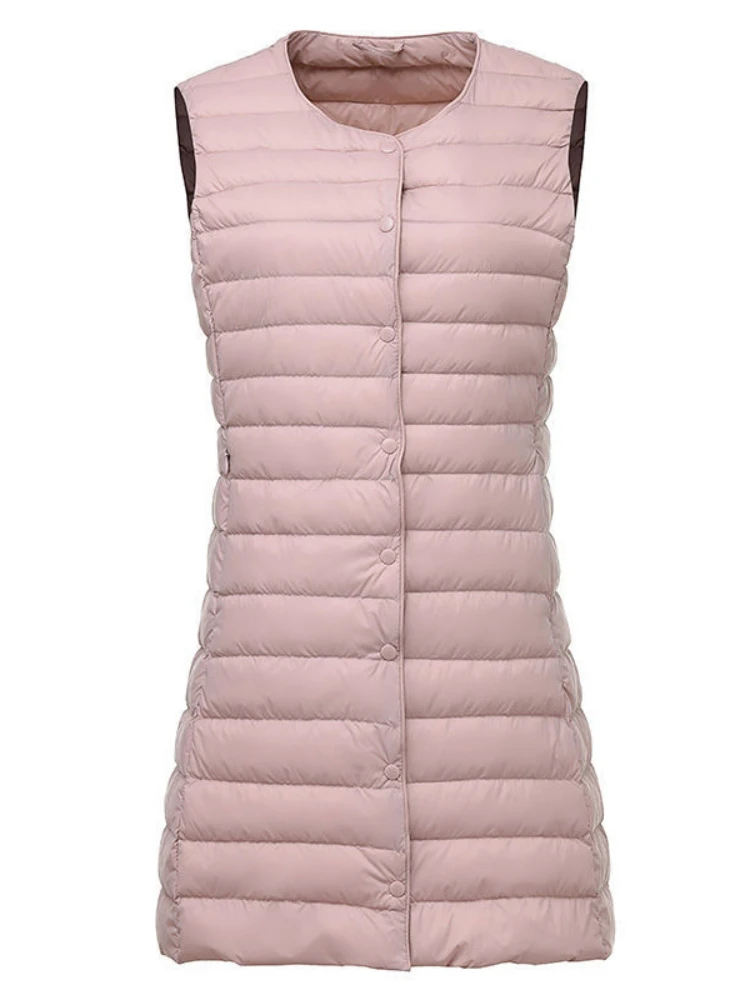 

Женский однобортный пуховик без рукавов, теплый офисный жилет с круглым вырезом, на осень-зиму, T196