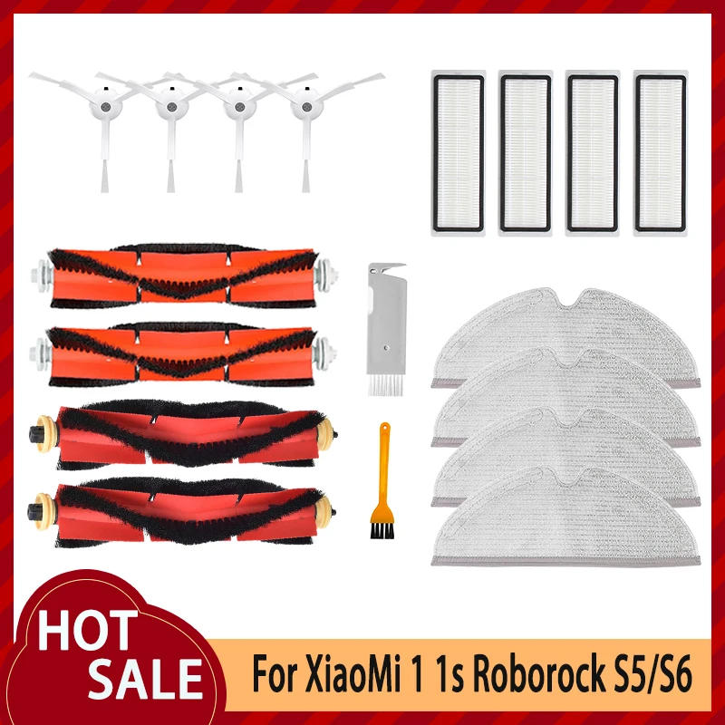 

New For Xiaomi Roborock S6 S5 MAX S60 S65 S50 E25 E35 HEPA Filter Mop Roller Side Brush Rag Main Brush Vacuuming Parts Suit Tool
