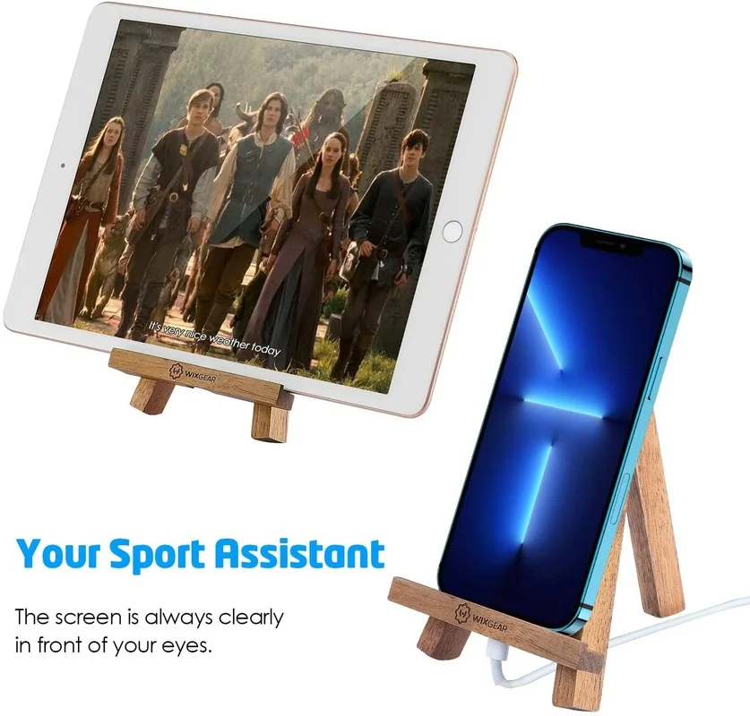 Подставка для телефона с деревянным мольбертом держатель планшета стильный