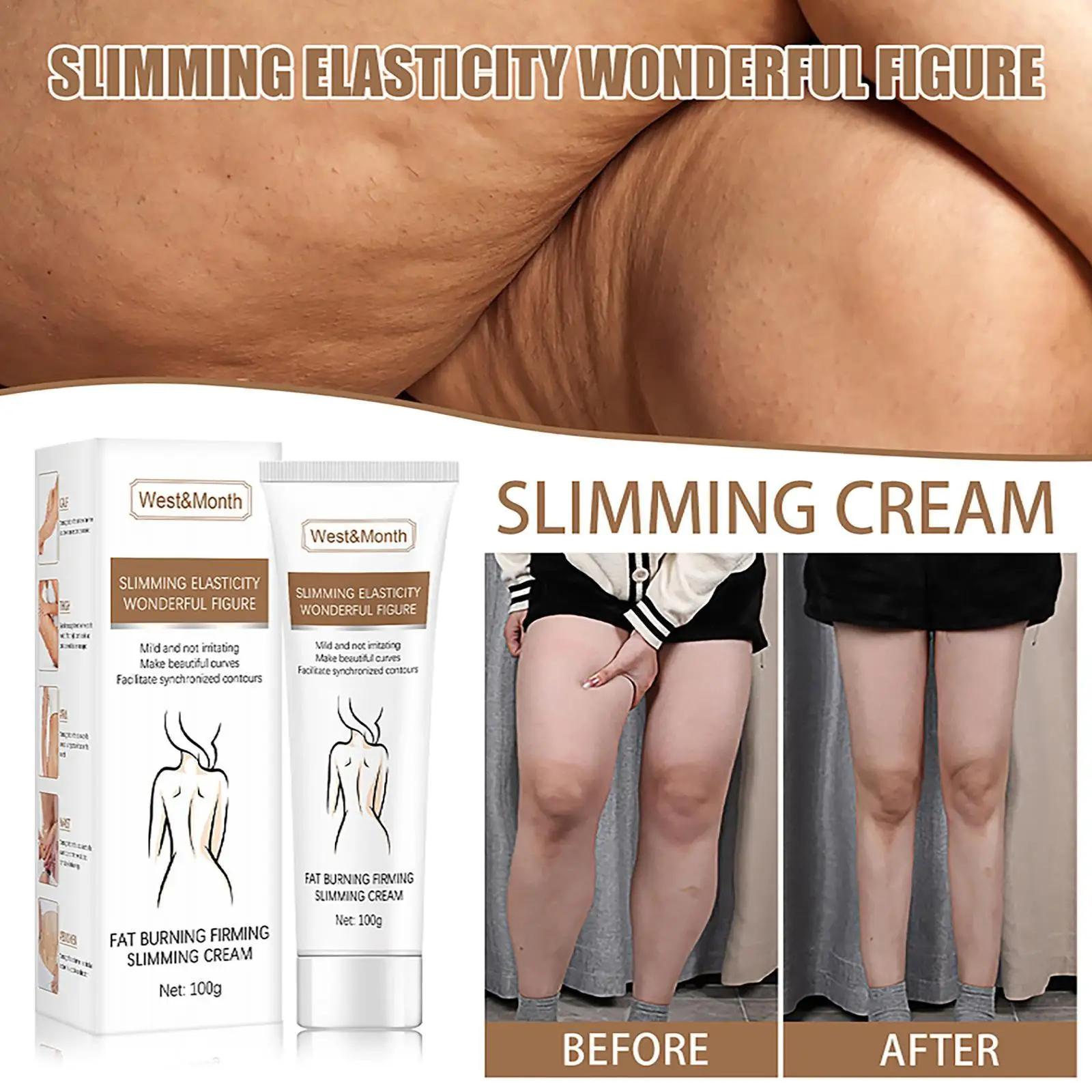 

Slimming Cream Massage Firming Cream Firming Skin Cream Fat Natural Safety Shaping Beautiful Legs Weight Loss Massage Cream 100g