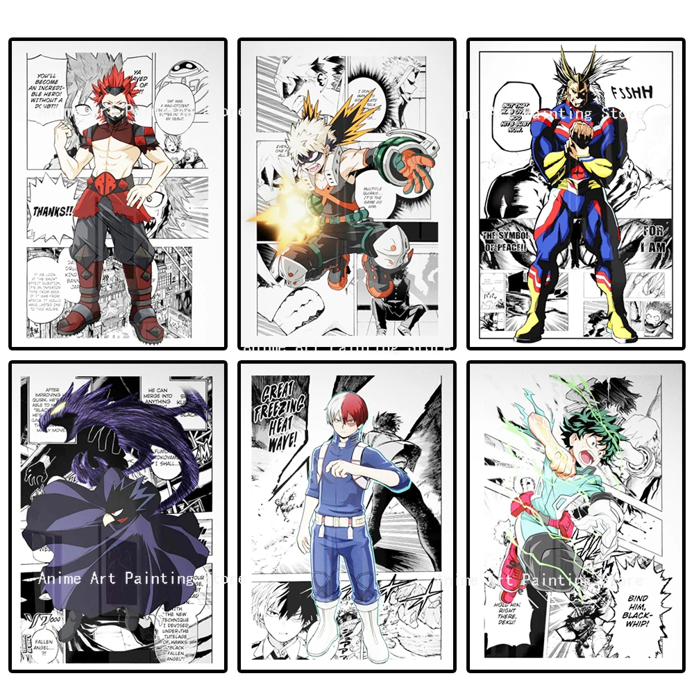 

Japanese Anime Canvas Comics Painting My Hero Academia Poster Wall Decorative Picture for Boy Bed Room Home Decor Wall Art Print