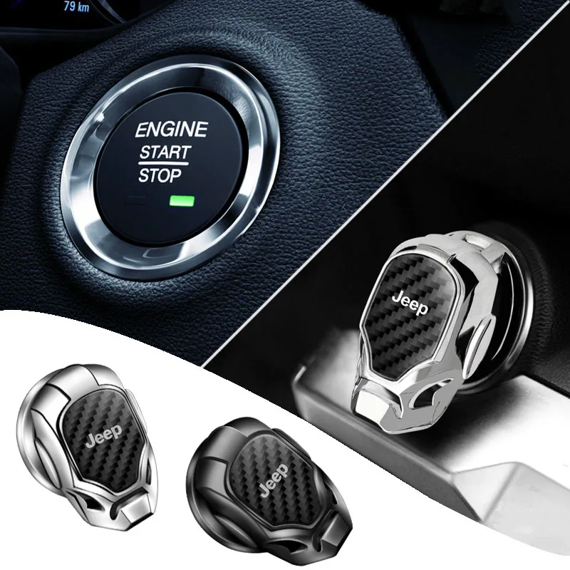

1Pc Car Interior Engine Ignition Button Cover Decoration Sticker For JEEPs Grand Cherokee WJ WK WK2 KJ KK brújula libertad TJ JK
