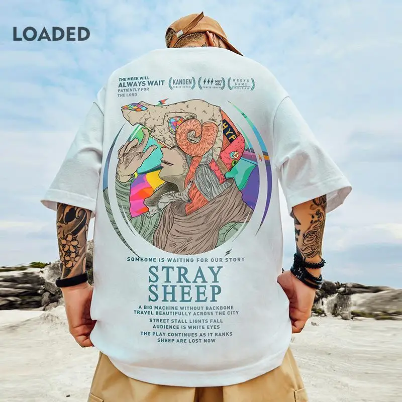 

Футболка в стиле Харадзюку для мужчин и женщин, хлопковая тенниска с аниме принтом, Повседневная Стильная майка в стиле хип-хоп, уличная оде...