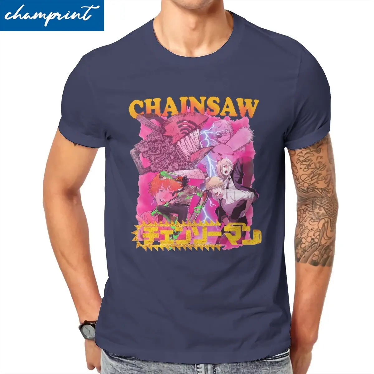 

Awesome Chainsaw man Denji Power Anime T-Shirts for Men 100% Cotton T Shirts Chainsaw Warrior Tees Birthday Present Clothing