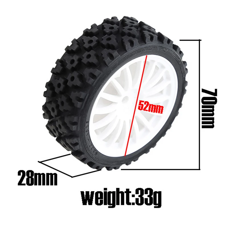 

4Pcs Rubber Tire Wheel Tyre For TT-01/02 1/10 RC Car Upgrades Parts Accessories