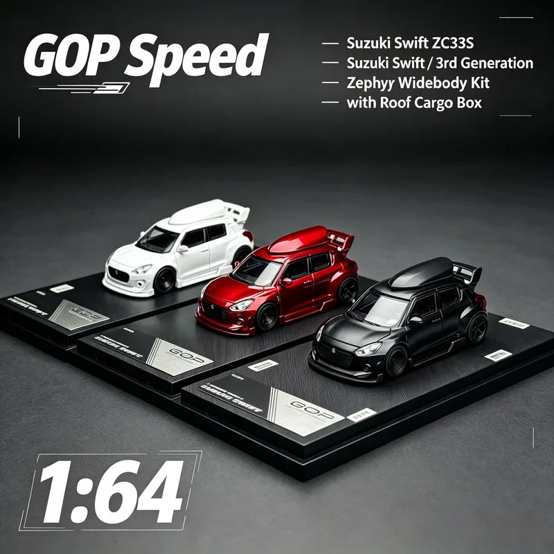 Фото Gop Speed 1/64 Suzuki Swift Sport ZC32S Zephyr, модифицированная версия, литая модель автомобиля, коллекционная игрушка из сплава, подарок для мальчиков. №1