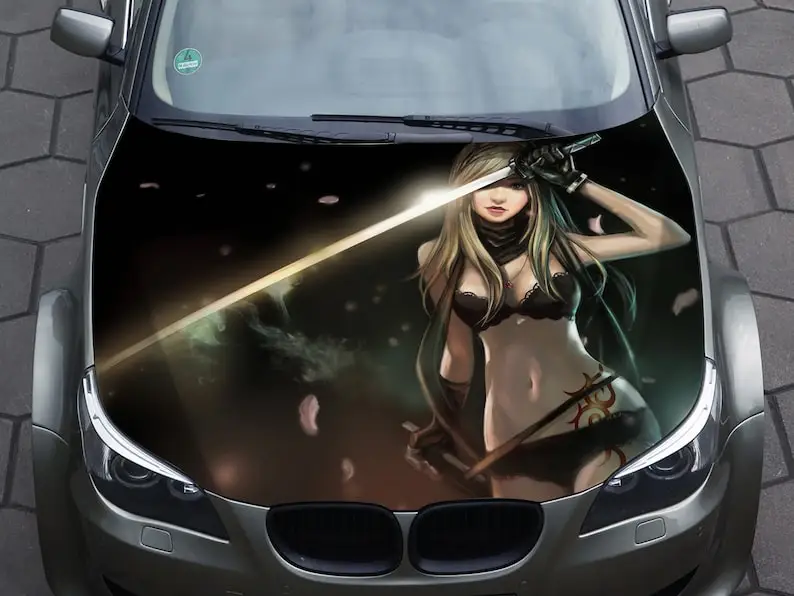 

Наклейка на капот автомобиля, катана девушка, сексуальное аниме, винил, наклейка, графика, наклейка на грузовик, графика на грузовик, наклейк...