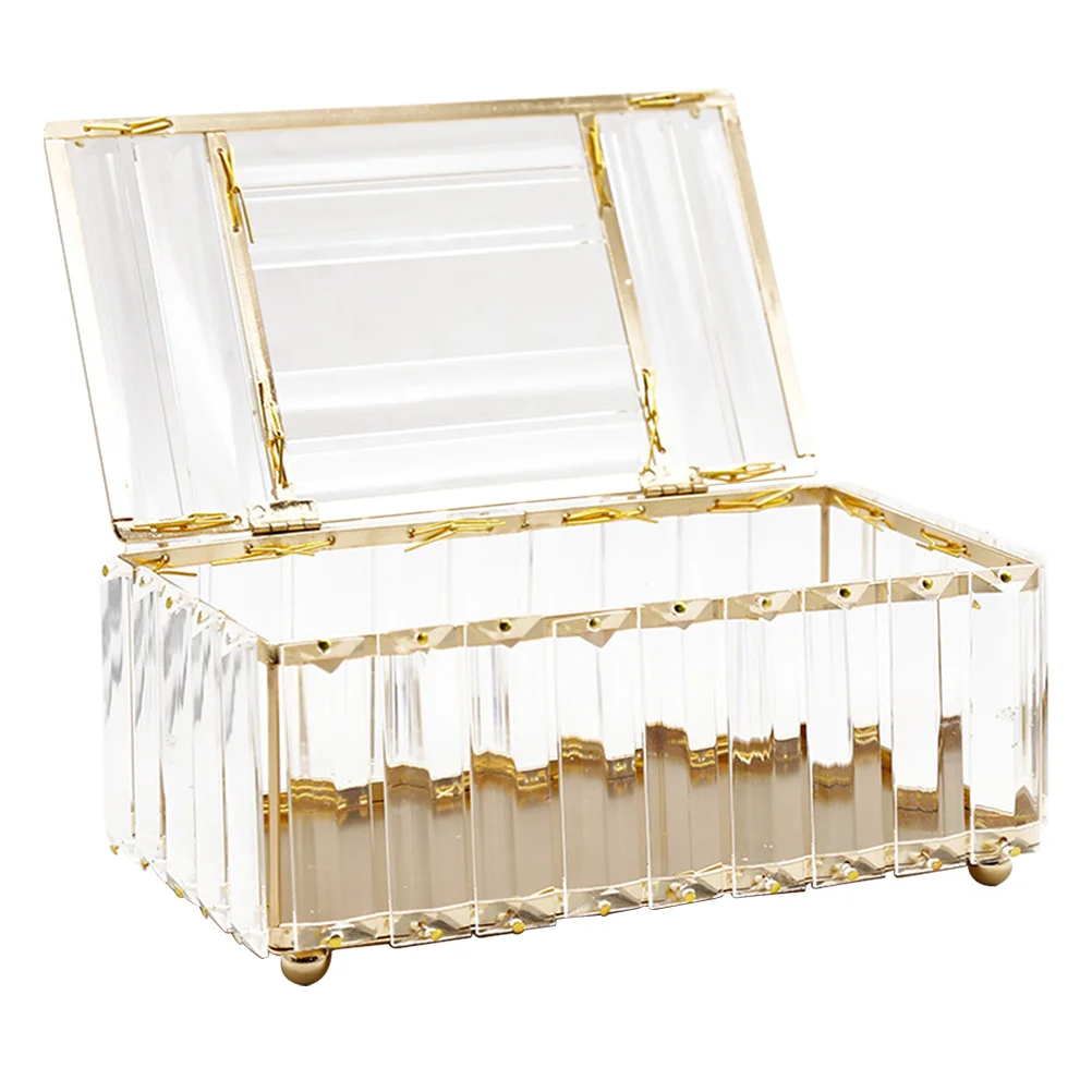 

1Pc Household Crystal Napkin Holder Thicken Durable Tissue Box Golden White