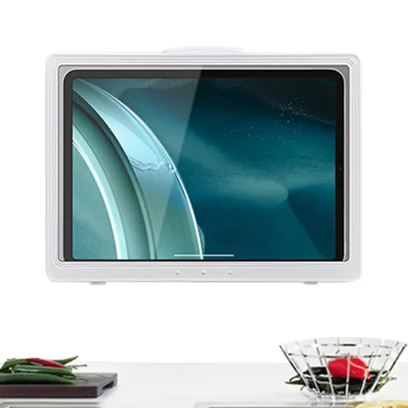 

Bathroom Tablet Waterproof Case Upgrade Waterproof Wall Mounted Holder Mount Shelf With Touchable Anti-Fog Screen For Tablets
