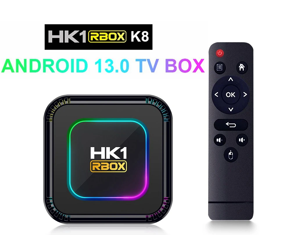 

HK1 RBOX K8 TV Box Android 13.0 RK3528 Quad Core 2G/16G 4G/32G 64G 2.4G 5G Dual WIFI 6 BT5.0 H.265 8K UHD Smart Media Player