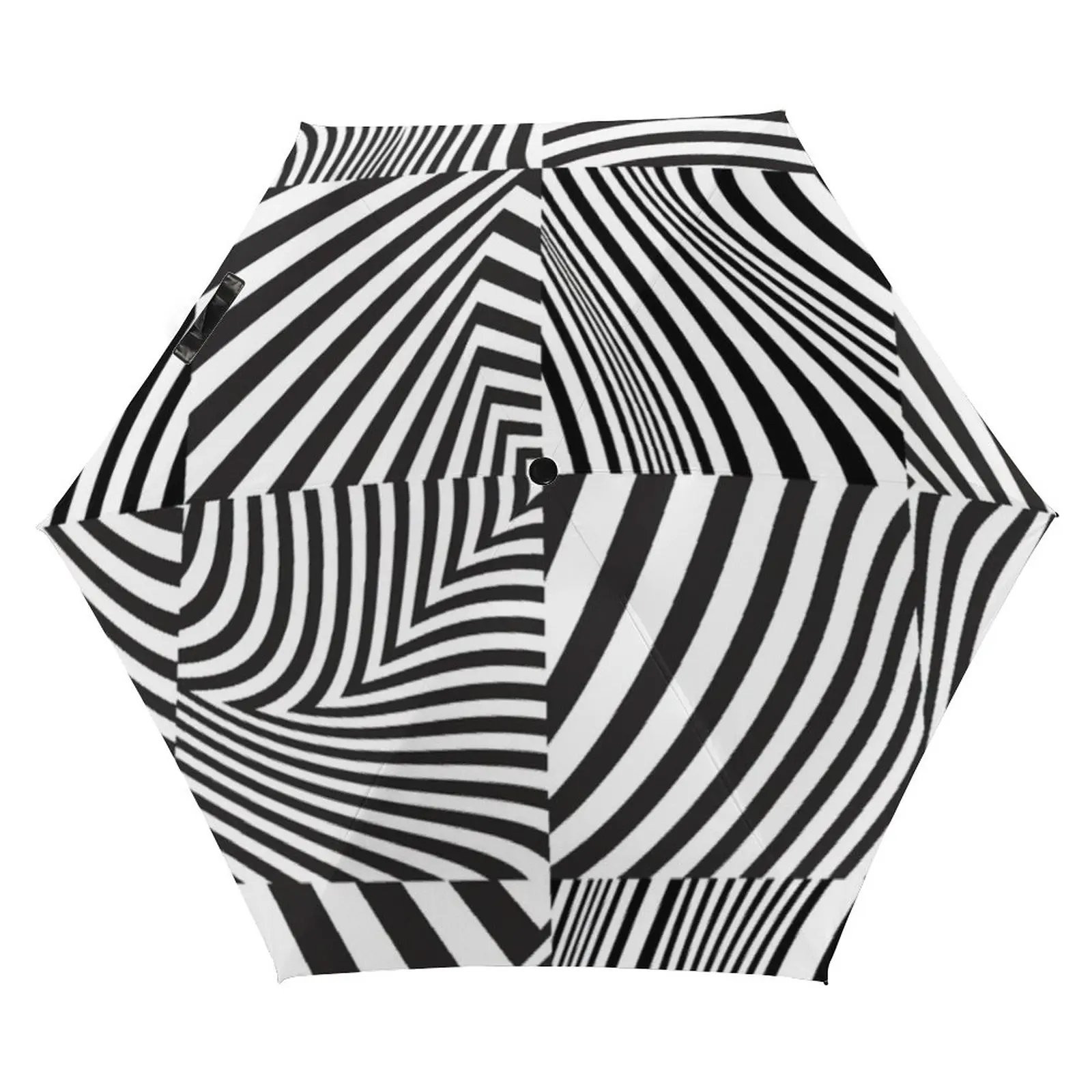 

Retro Mod Squared 5 Fold 6 Ribs Umbrella Abstract Stripes Portable Pocket Umbrella Windproof Umbrellas for Men Women