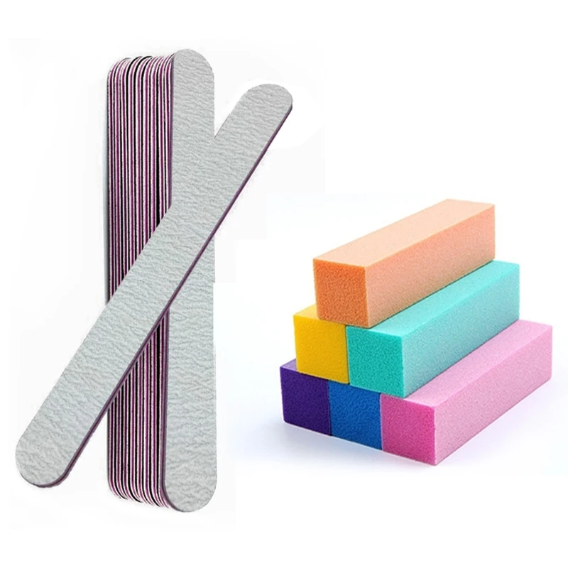 

6/12pcs Nail File and Buffers Kit Emery Board Nails Files Buffer Block Manicure Tools for Acrylic Nature Nails