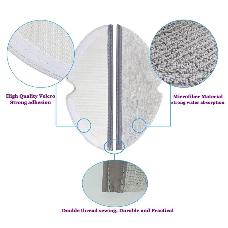 Сменные тряпки для Xiaomi Roborock S5 S50 S51 S55 S6 S60 S65 Max Pure S6maxv швабры из микрофибры 8 шт.