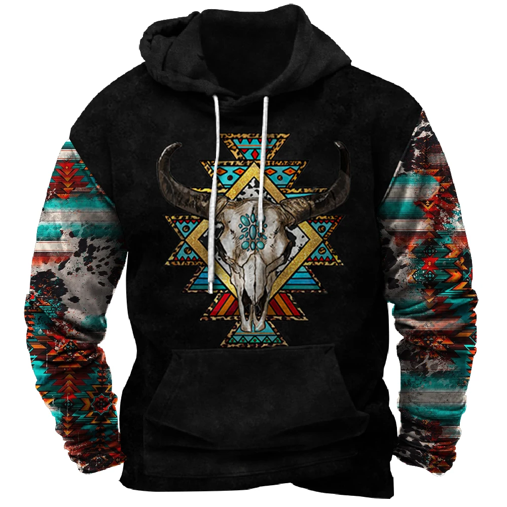 

Мужской винтажный свитшот с капюшоном и 3D-принтом коровы, модные пуловеры с длинным рукавом, топы, повседневная одежда, куртка, пальто, толст...