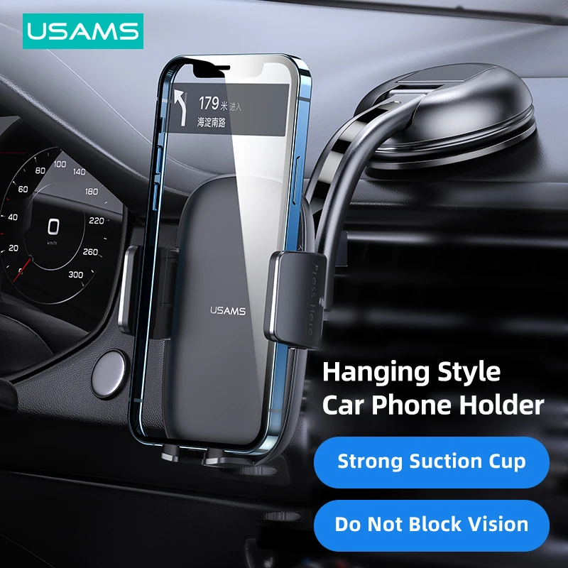 USAMS Stable Gray Stickup Car Phone Holder For 4.7-7 Inch iPhone Xiaomi Huawei Xiaomi Hornor Car Center Console Bracket Stand