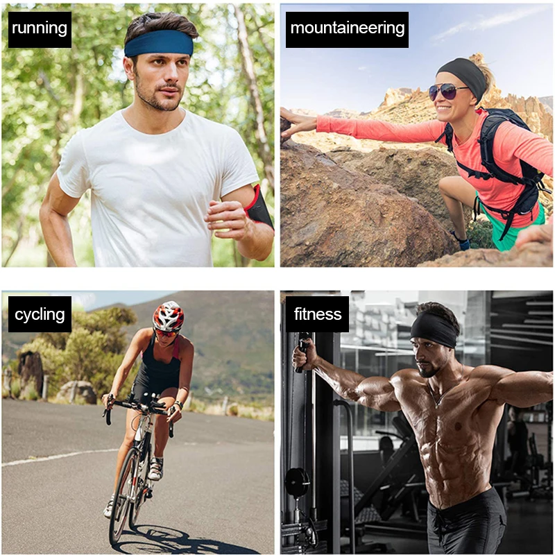 Спортивная повязка для волос с эластичной подкладкой, поглощающая пот и обеспечивающая воздухопроницаемость "Fast Dry On".