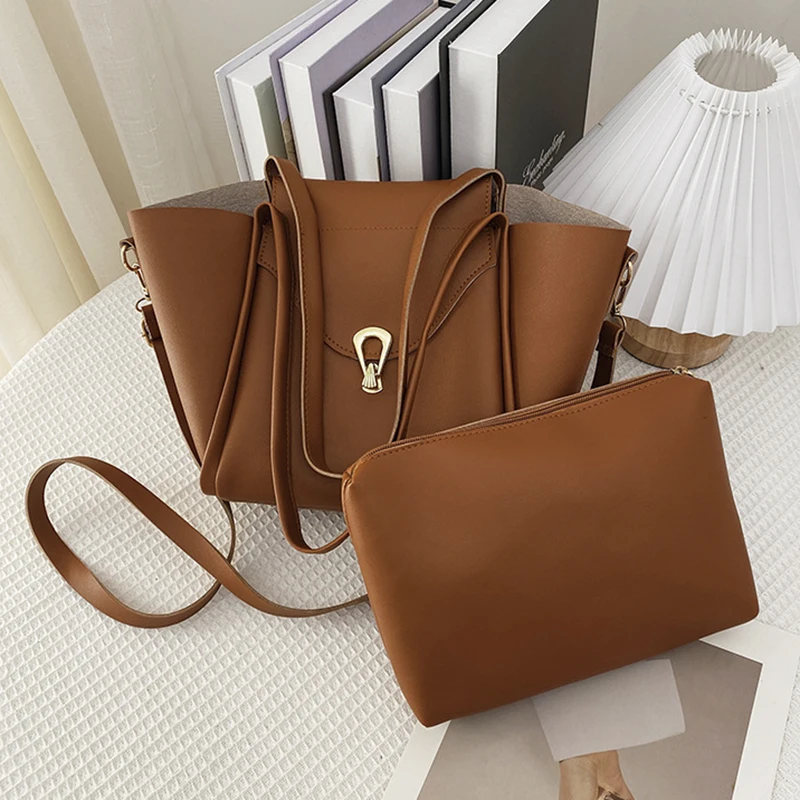 

Shopper Bags For Women Vintage Tote Luxury Handbag Women's Leather Spring New Composite Large Capacity Messenger Crossbody Bag