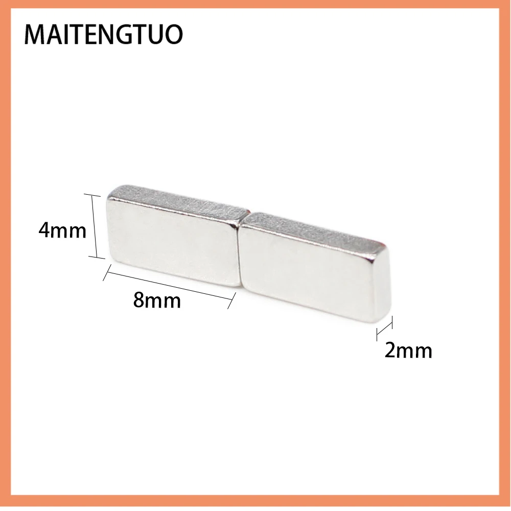 

20/50/100/200/500PCS 8X4X2 Quadrate Strong Powerful Magnets N35 Permanent Neodymium Magnet 8x4x2mm Small Block Magnet 8*4*2 mm