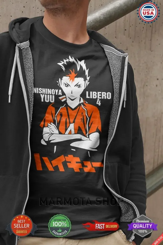 Nishinoya Yuu Haikyuu футболка аниме японская волейбол Хината тобио