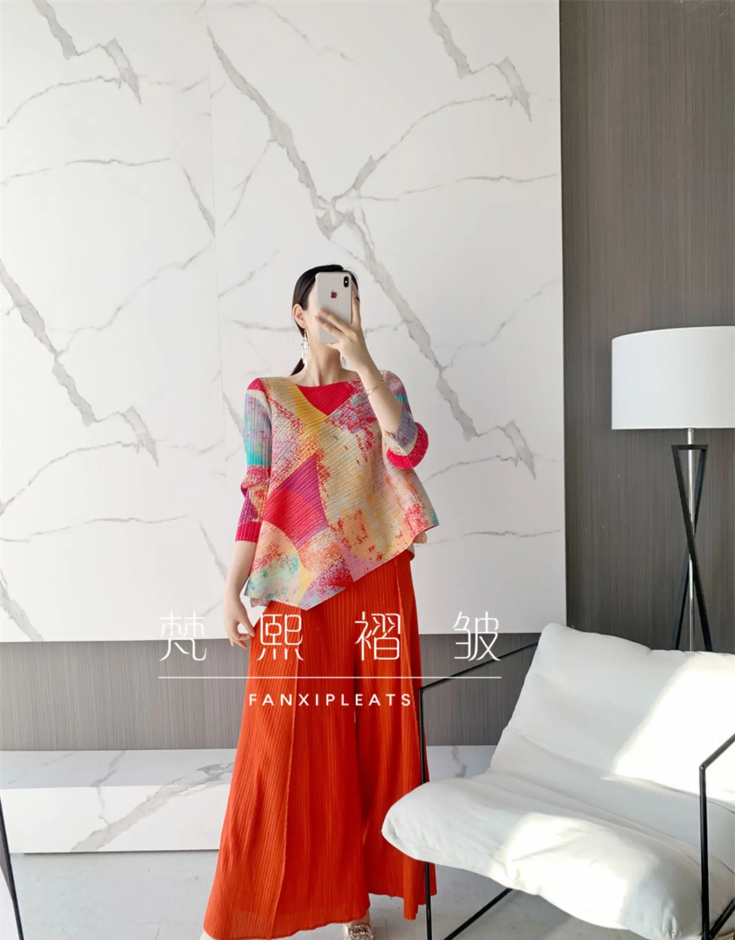 Лидер продаж модные Асимметричные футболки миаке с круглым вырезом и три