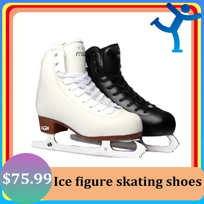 3 stars Genuine Leather Ice Figure Skates Shoes Professional Thermal Warm Thicken Ice Blade Skating Shoe For Kids Adult Teenager
