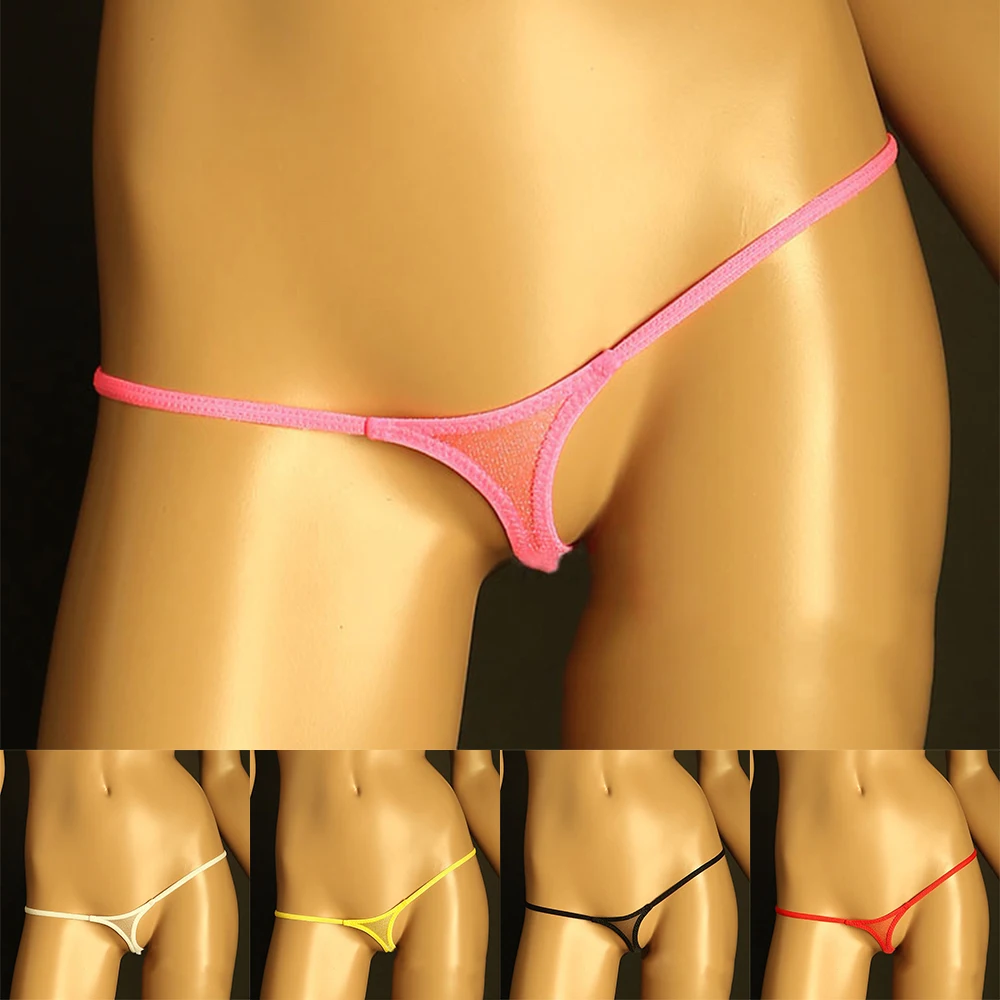 Женские мини-стринги микро-стринги трусики Сетчатое Эротическое нижнее белье с