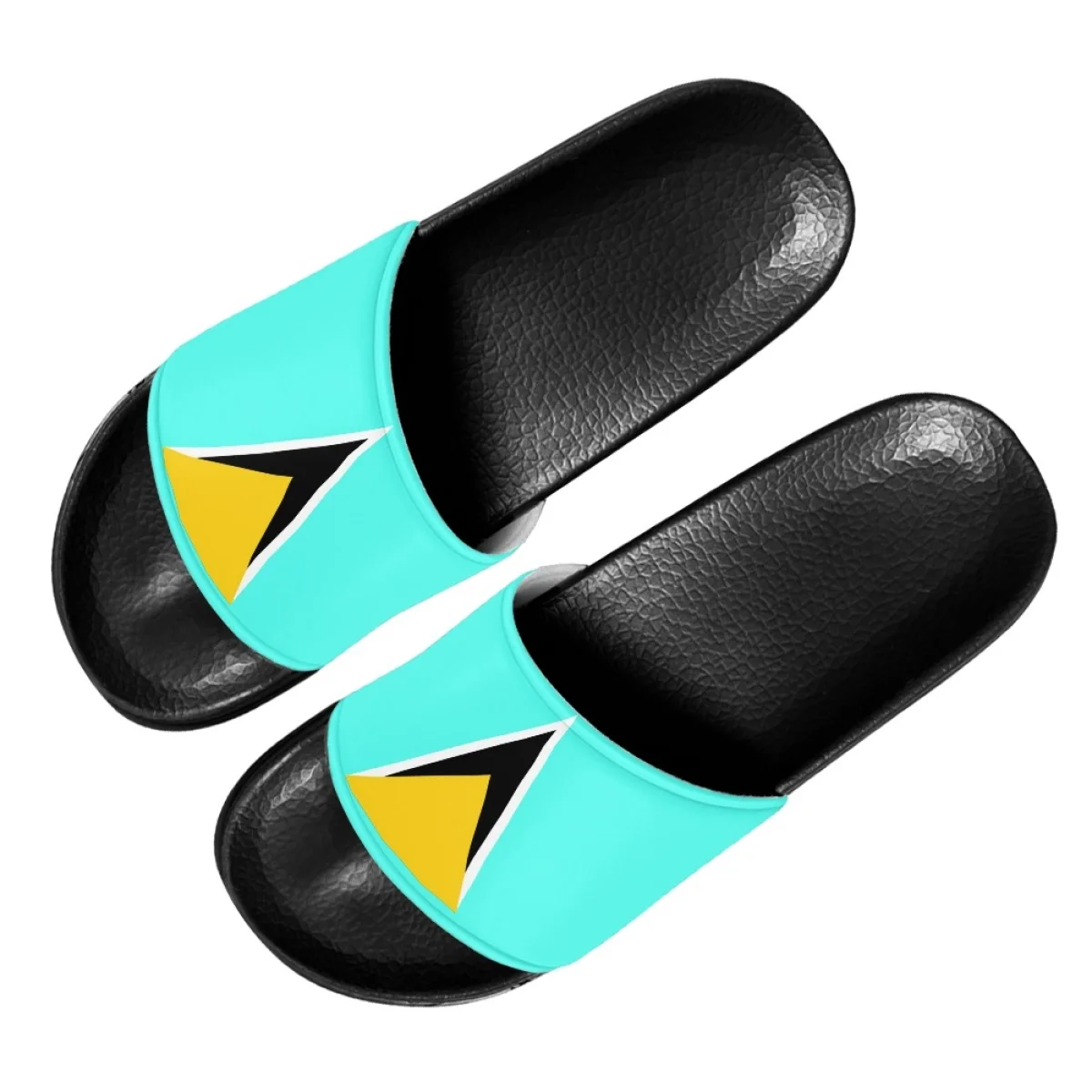 Saint Lucia Flag Print Ladies Slippers Non-slip Casual Women Bathroom Slides Lightweight Breathable Shoes For Summer Chinelos
