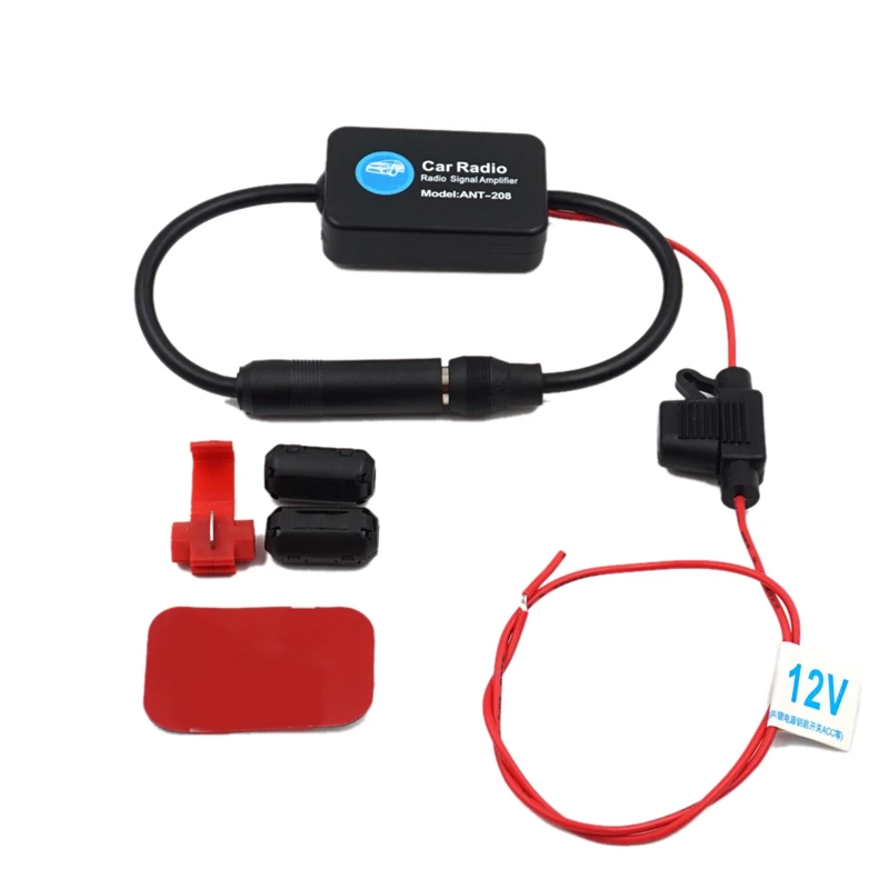 

FM Signal Amplifier Anti-Interference Car Antenna Radio Universal FM Booster Amp 88-108Mh For Car Exterior Parts