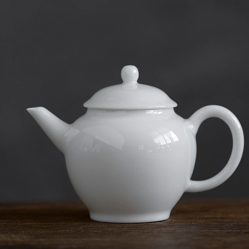 

Маленький белый фарфоровый чайник, домашний нефритовый фарфоровый маленький чайник, индивидуальный японский Керамический одинарный чайни...