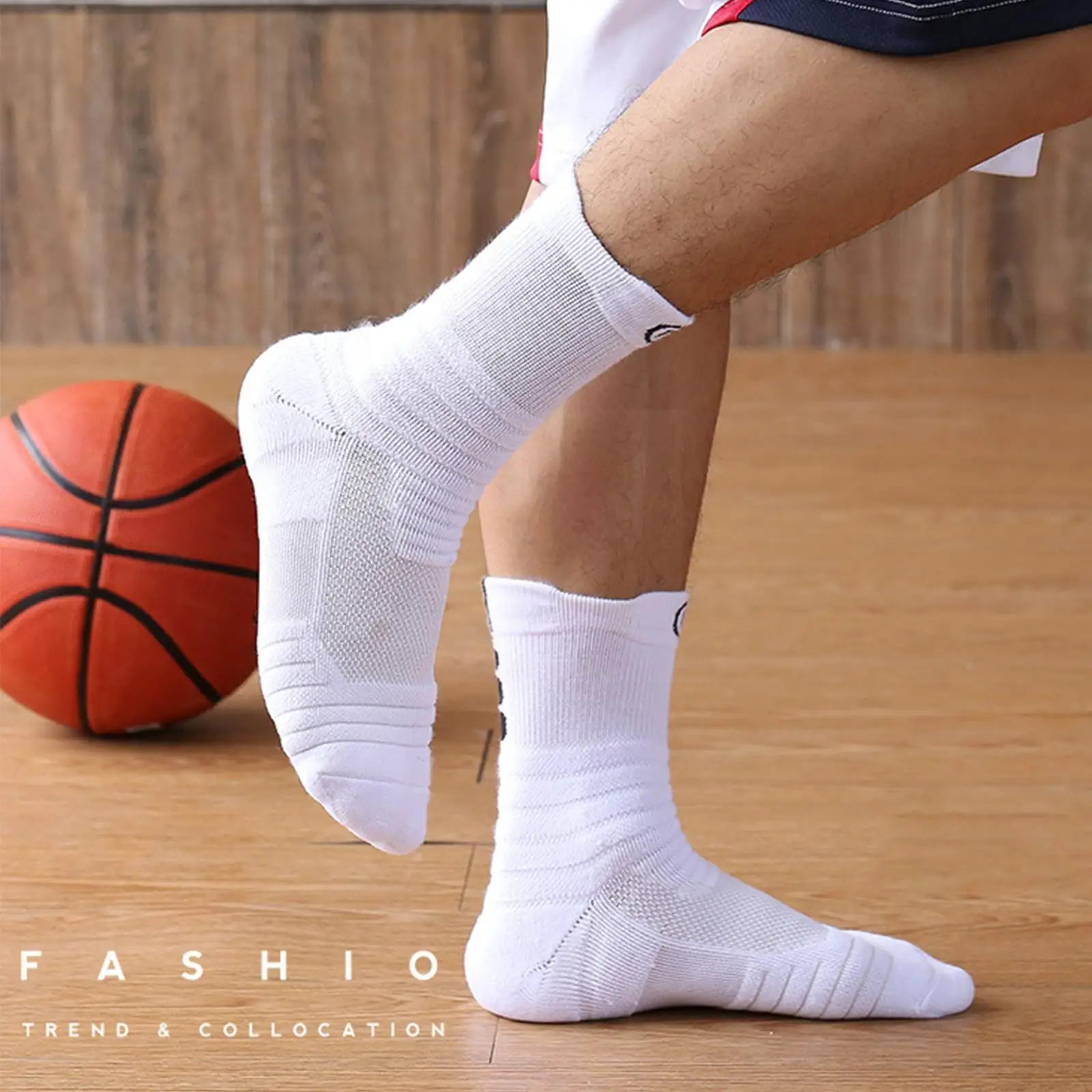 

5pairs/Lot Men's Socks Compression Stockings Breathable Wicking Sports Socks High Moisture Basketball Socks Elastic Tube Cy E5S2