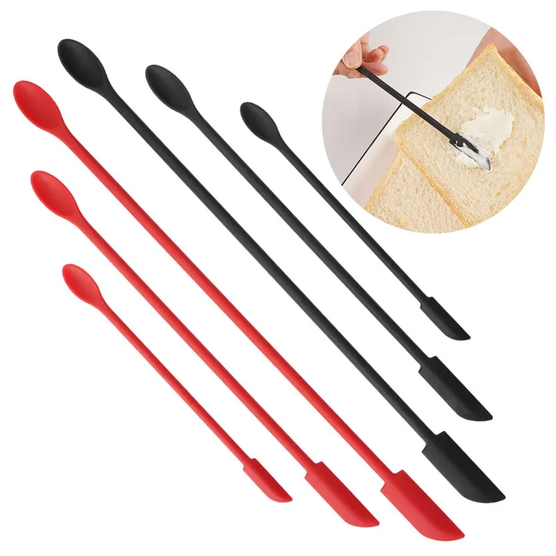 

Silicone Spatula Heat Resistant Long Handle Dual-Ended Scraper with Spoon Jam Spatulas Kitchen Gadget Kitchen Accessories