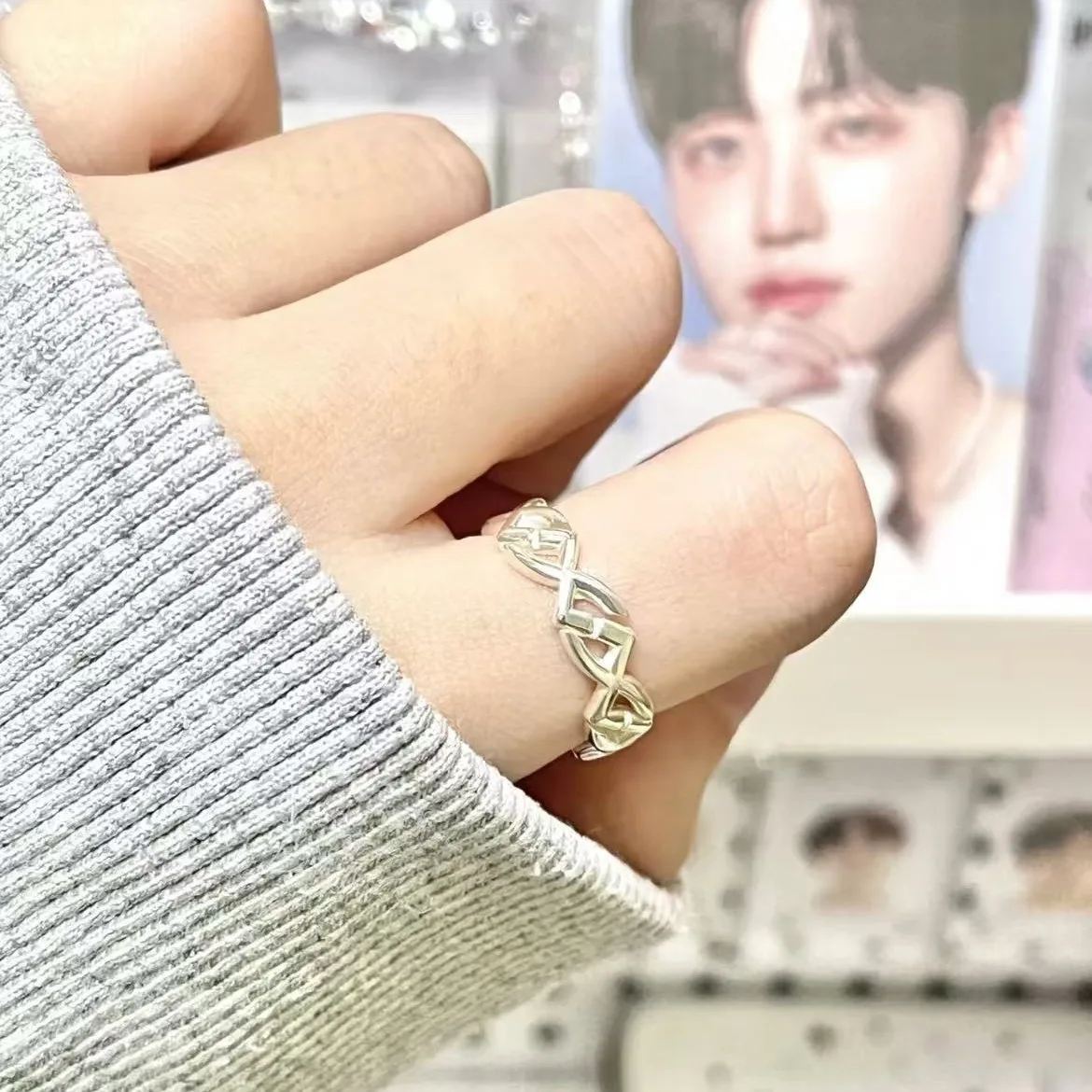Фото Полое кольцо KPOP YO!DRING DREAM, серебряное кольцо 925 пробы на 8-летие JAEMIN JENO JISUNG HAECHAN, подарки для фанатов, ювелирные изделия для пар №4