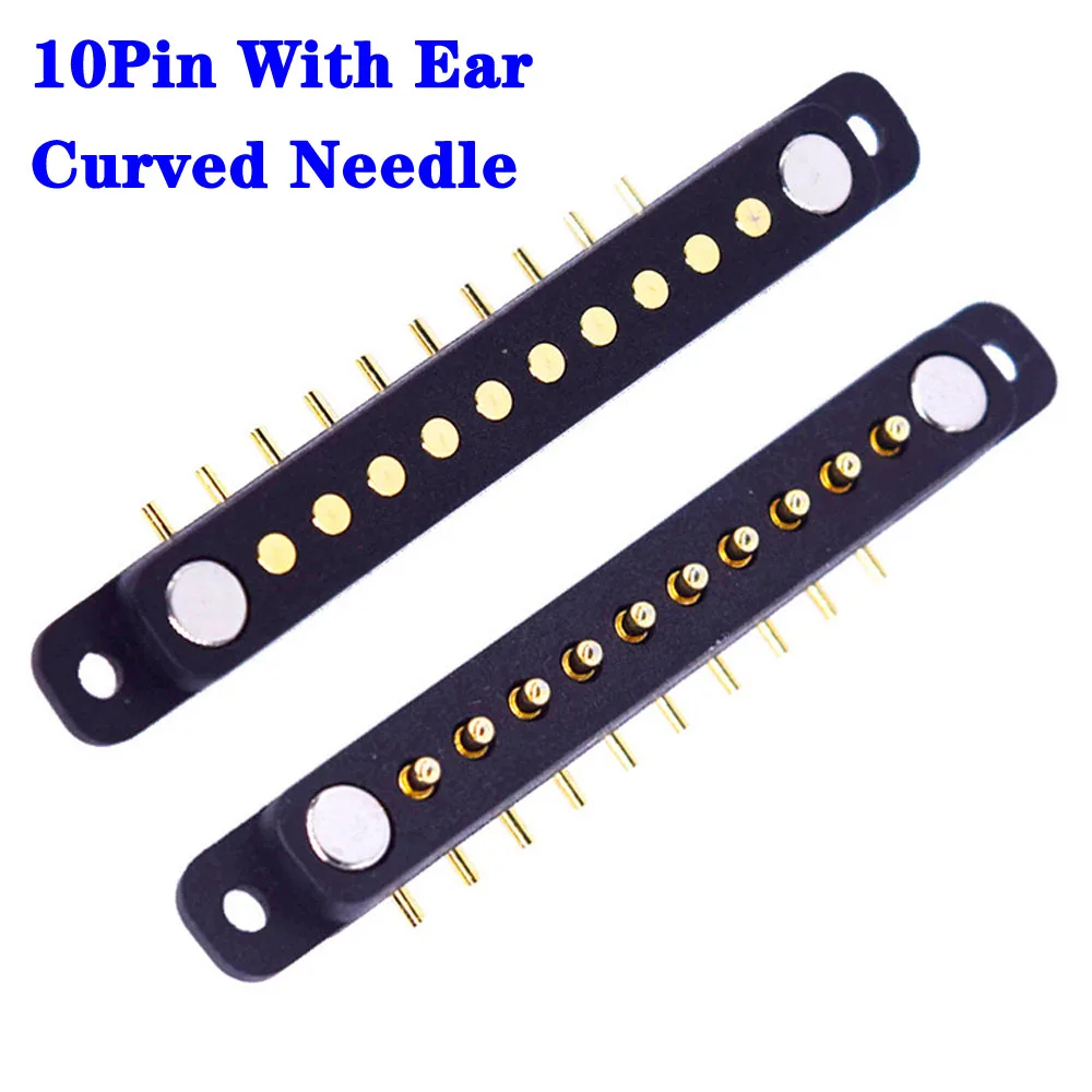 1 пара изогнутых игл 2A постоянного тока магнитный разъем Pogo Pin 4Pin с ушками Pogopin мужской женский подпружиненный разъем питания постоянного тока