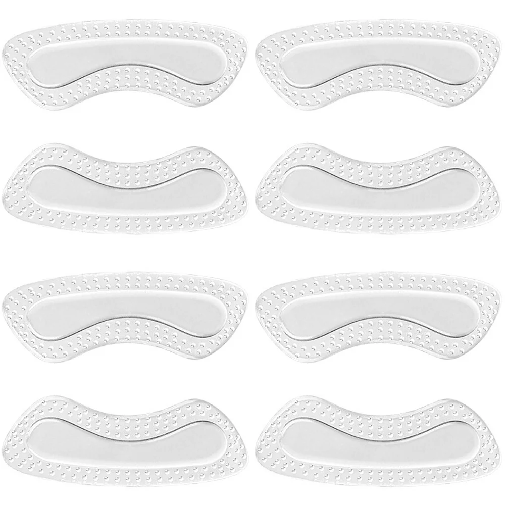 

4 Pairs Gel Heel Grips Loose Shoes De Cejas Transparente Particles High Heels Pads Too Big Massage