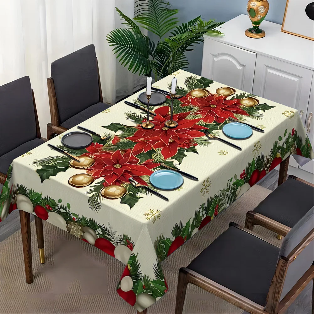 

Водонепроницаемая новогодняя скатерть из полиэстера