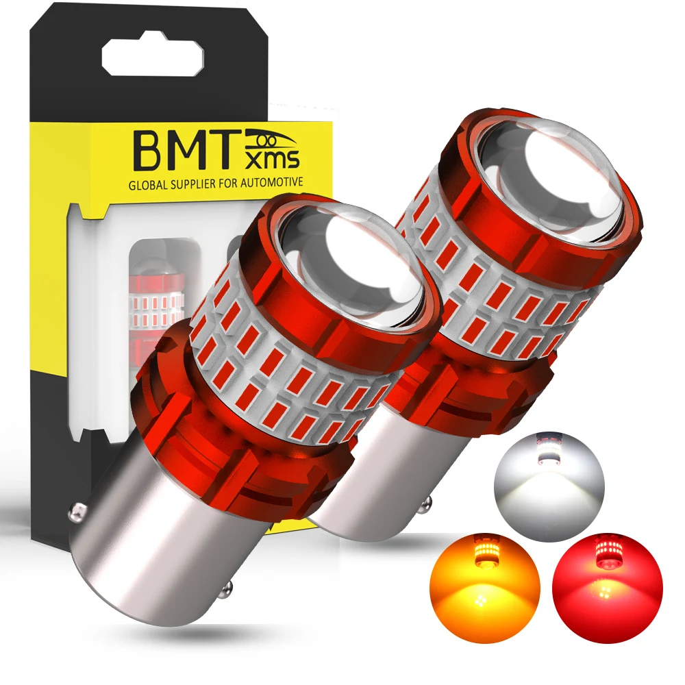

BMTxms 2X P21W BA15S LED 1156 7506 BAY15D 1157 P21/5W LED Bulbs Super Bright Car Lights Red White Brake Lights Reverse Lamp DRL