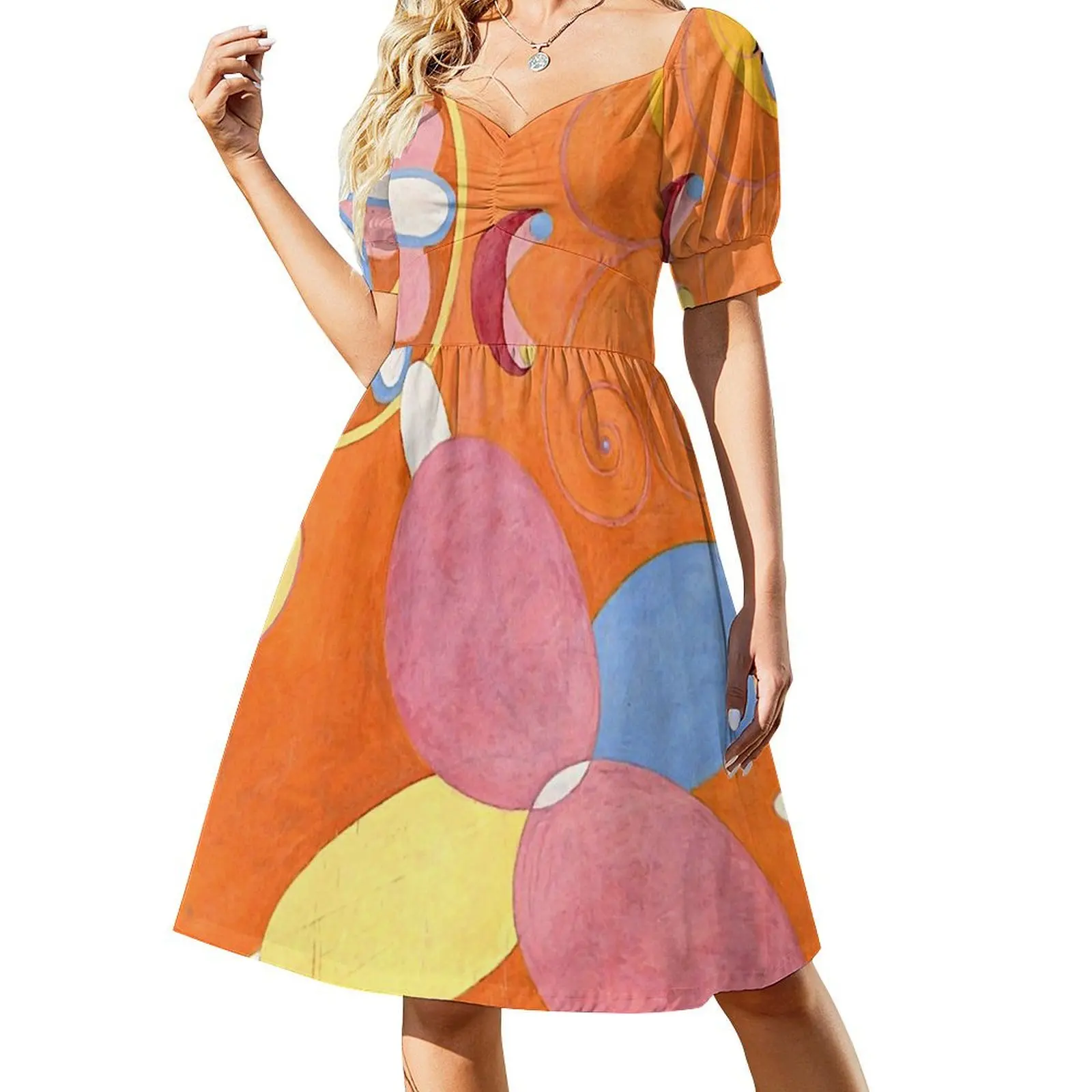 Hilma af Klint The Ten Largest No. 04 Youth Group IV Платье с короткими рукавами Вечернее платье Женская