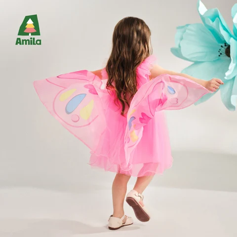Детские платья Amila 2026 с граффити "Бабочка"