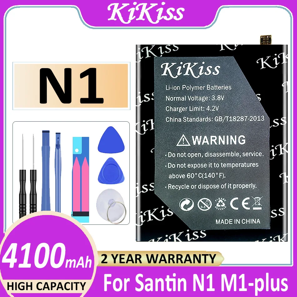 Оригинальный аккумулятор KiKiss N 1 4100 мАч для Santin N1 M1-plus Bateria | Мобильные телефоны и