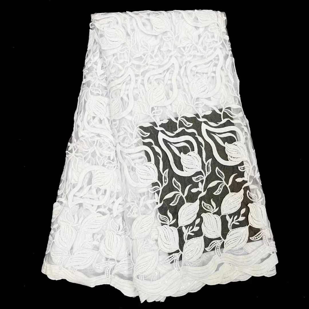 

Новейшая чистая белая нигерийская сетчатая кружевная ткань 2022, африканские блестки, кружевная ткань высокого качества, французская фотография