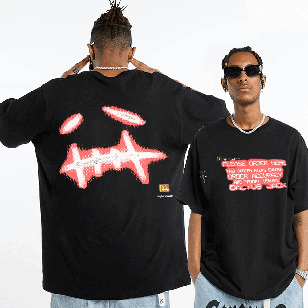 

Travis Scott Cactus Jack T Shirt Men and Women Clothes Hip Hop Rock Trend Short Sleeve T-shirt All-match Pure Cotton Tee Shirt