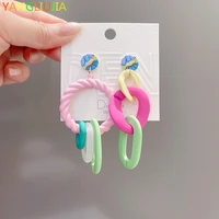 yangliujia candy color acrylic pendant earrings personality fashion sweet long earrings ms girl travel wedding accessories