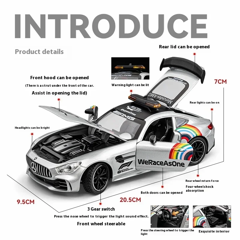 Модель автомобиля Mercedes Benz GTR AMG из сплава 1:24
