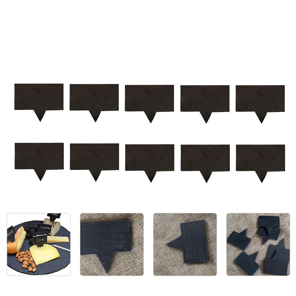 

10pcs Slate Cheese Toppers Dessert Picks Square Cheese Labels Cheese Markers