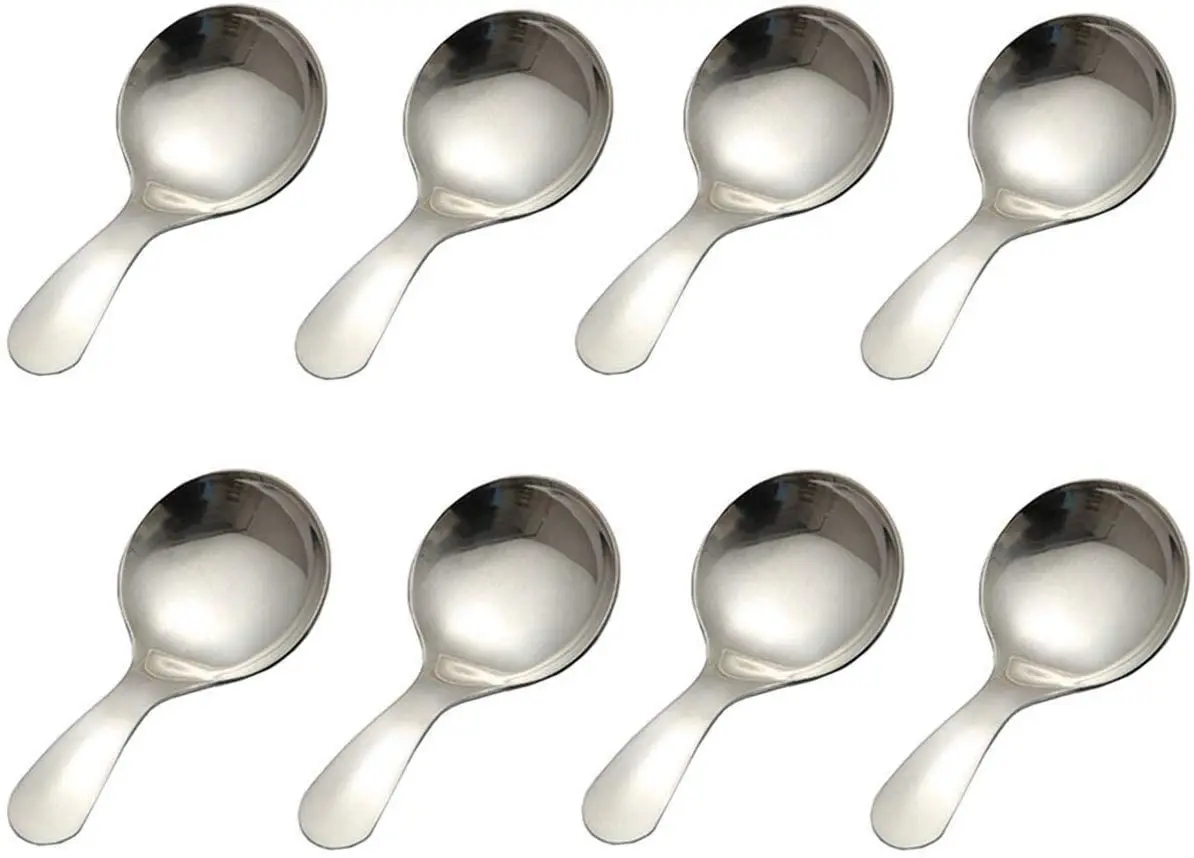 

8pcs Mini Stainless Steel Spoon Short Handle Seasoning Spoon Tea Dessert Small Spoon Children Spoon Kitchen Utensils Tableware